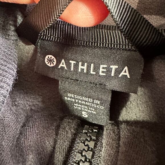 Athleta Jacket Womens Small Black Gray Camo Triumph Hoodie Full Zip Athleisure - Picture 4 of 8